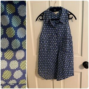 Porridge (Anthropologie) Button Down Shirt with Geometric Pattern